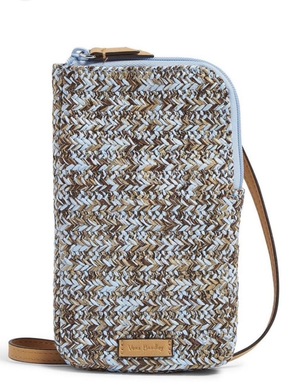 🆕- {VERA BRADLEY}  Blue and Brown Woven Crossbody/Cell Phone Bag
